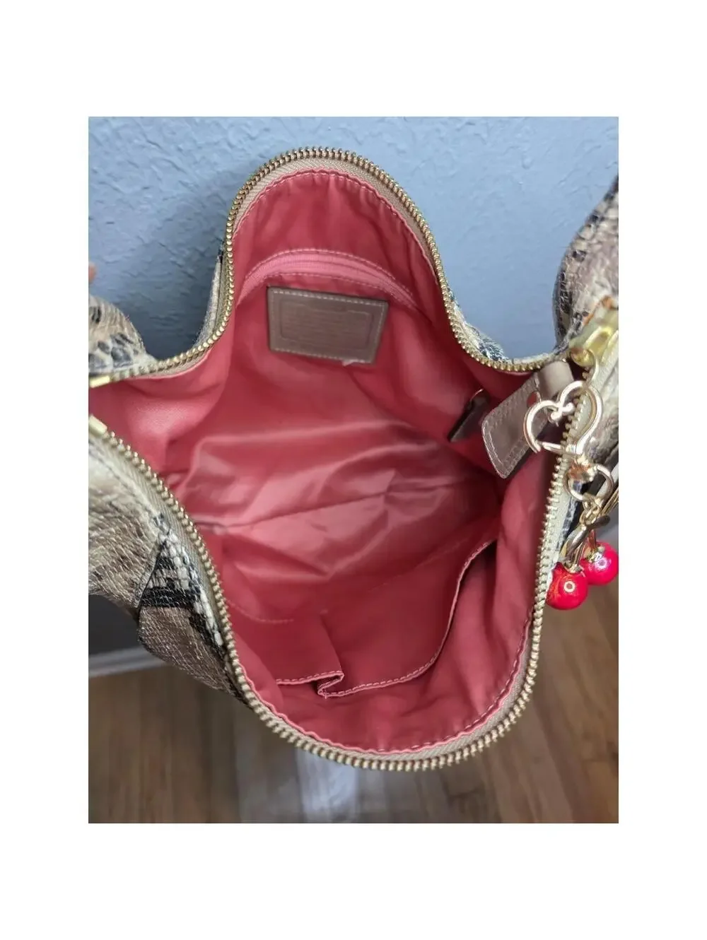 🍒Coach Kristin Embossed Python 2 Way Hobo Bag🍒